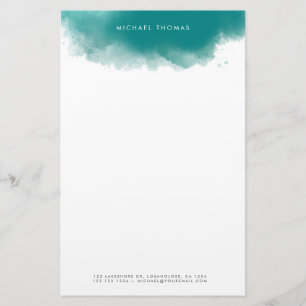 Modern minimalistisk skalvattensfärg Stänk Brevpapper
