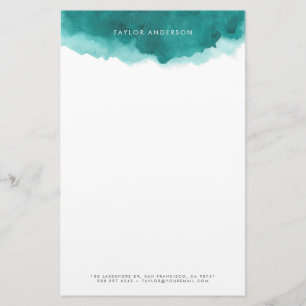 Modern minimalistisk skalvattensfärg Stänk Brevpapper
