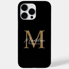 Modern Minimalistisk skrift Black Guld Monogram