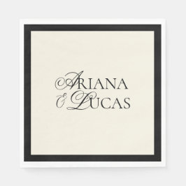 Modern, minimalistisk skrift, svart och vitt Bröll Pappersservett