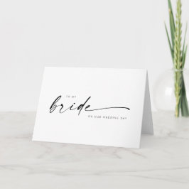 Modern, minimalistisk skrift till min Bride Bröllo Kort