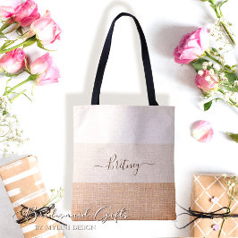 Modern Minimalistisk skript Bachelorette & Bridesm Tygkasse