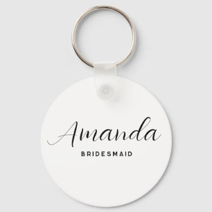 Modern Minimalistisk skript Bachelorette Bridesmai Nyckelring