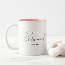 Modern Minimalistisk skript Bridesmaid Gift Två-Tonad Mugg