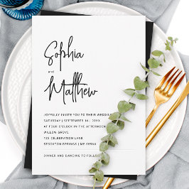 Modern, minimalistisk skript | BRÖLLOP Inbjudningar