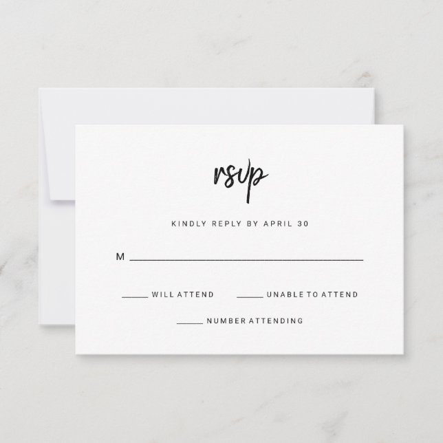 Modern, minimalistisk skript | BRÖLLOP OSA Kort (Framsida)