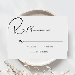 Modern minimalistisk skript Bröllop OSA Kort