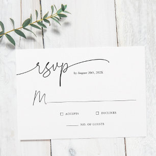 Modern minimalistisk skript Bröllop OSA Kort