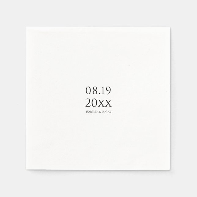 Modern minimalistisk skript Bröllop Pappersservett (Framsidan)