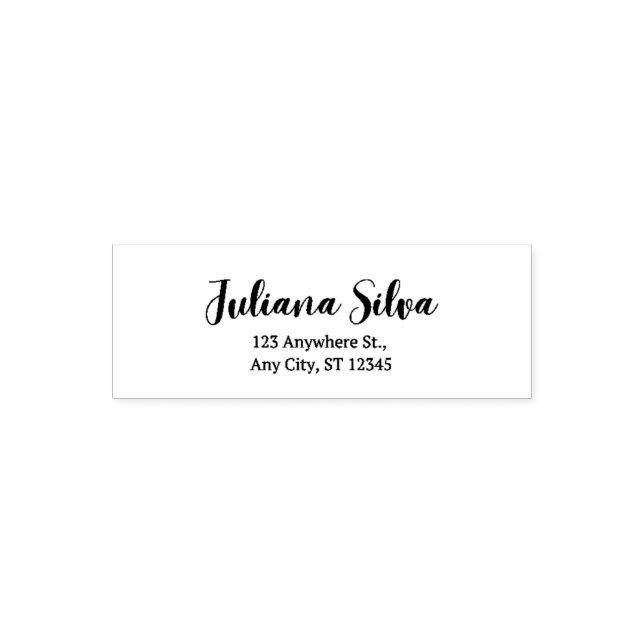 Modern, minimalistisk skript | BRÖLLOP RETURADRESS Självfärgande Stämpel (Design)