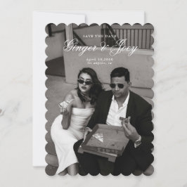 Modern minimalistisk skript Bröllop spara datum Inbjudningar