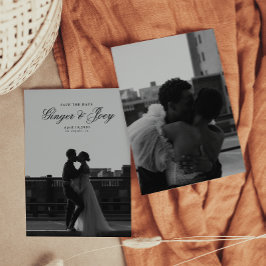 Modern minimalistisk skript Bröllop spara datum Inbjudningar