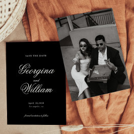 Modern minimalistisk skript Bröllop spara datum Inbjudningar