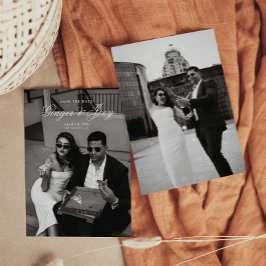 Modern minimalistisk skript Bröllop spara datum Inbjudningar