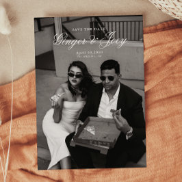 Modern minimalistisk skript Bröllop spara datum Inbjudningar