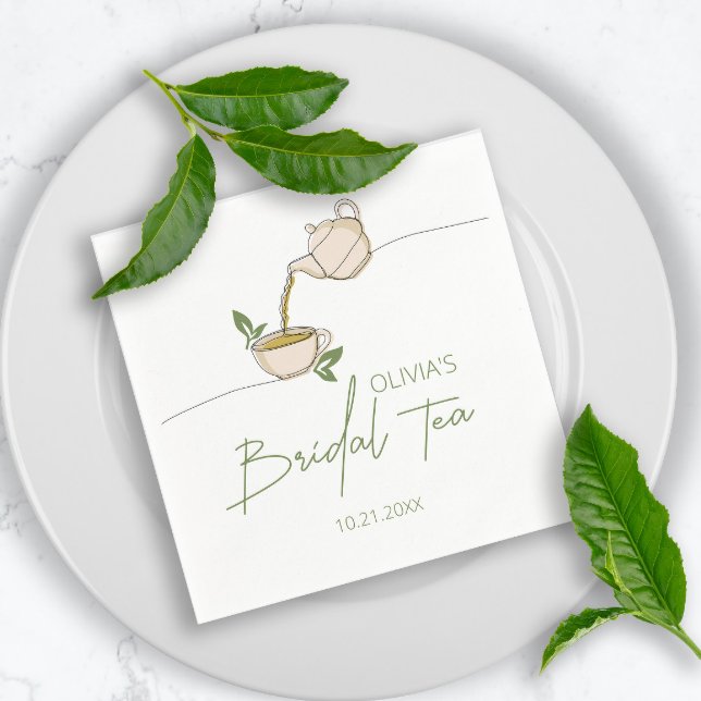 Modern minimalistisk skript bröllopsdusch för tea  pappersservett (Skapare uppladdad)