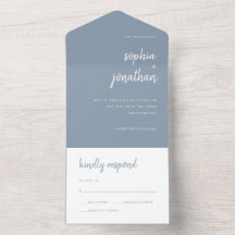 Modern, minimalistisk skript | Dusty Blue Bröllop