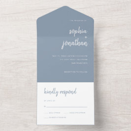 Modern, minimalistisk skript | Dusty Blue Bröllop