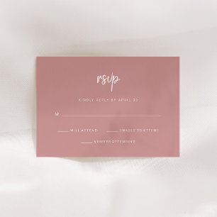Modern, minimalistisk skript   Dusty Ro Bröllop OSA Kort