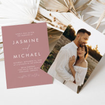 Modern minimalistisk skript Dusty Ro Photo Bröllop