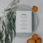 Modern, minimalistisk skript | Emerald Grönt Bröll Meny<br><div class="desc">Den här eleganten har ett minimalistiskt bröllop-menykort modern skripttypografi och ren,  sans serif-text för en enkel grönt och vit design som du kommer att använda för snyggt och kärlek.</div>
