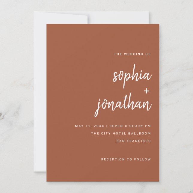 Modern, minimalistisk skript | Färglöst Lila Bröll Inbjudningar (Framsida)