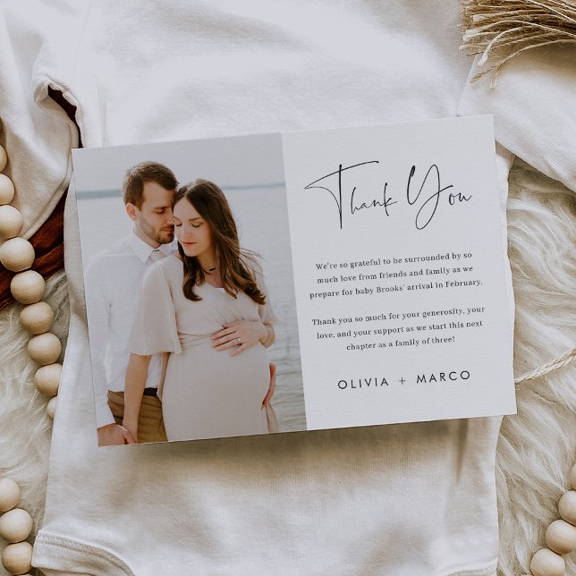 Modern minimalistisk skript foto platt tack kort (Skapare uppladdad)