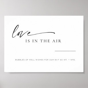 Modern, minimalistisk skript Kärlek i Luft Bröllop Poster