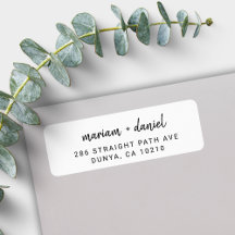 Modern Minimalistisk skript Namn Returadress