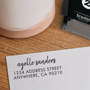 Modern minimalistisk skript Namn Returadress Frimä Självfärgande Stämpel