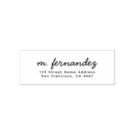 Modern Minimalistisk Skript Namn Returadress Självfärgande Stämpel
