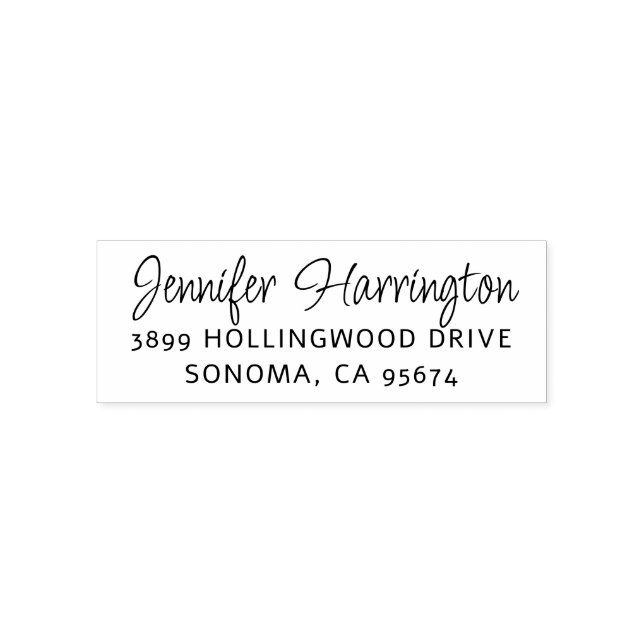 Modern Minimalistisk skript Namn Returadress Självfärgande Stämpel (Design)