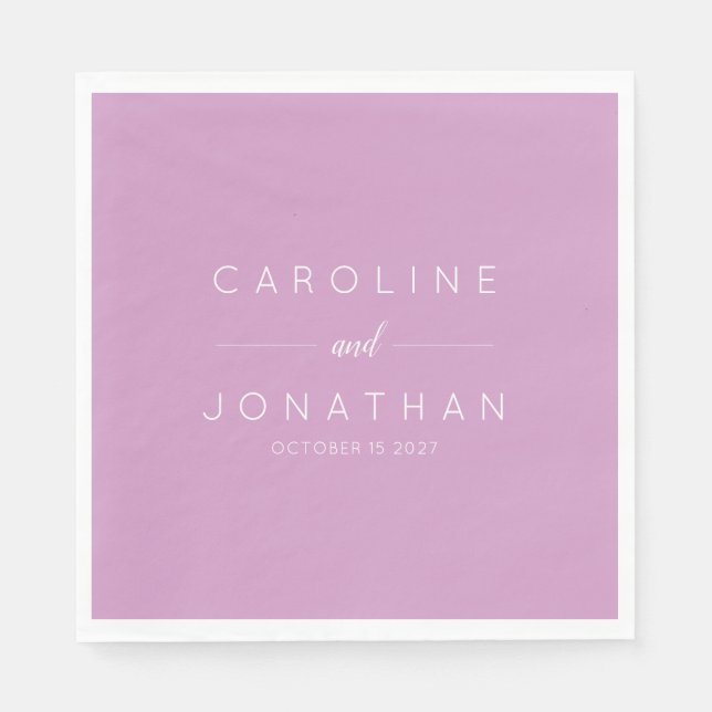 Modern Minimalistisk skript, Orchid Personligt brö Pappersservett (Framsidan)