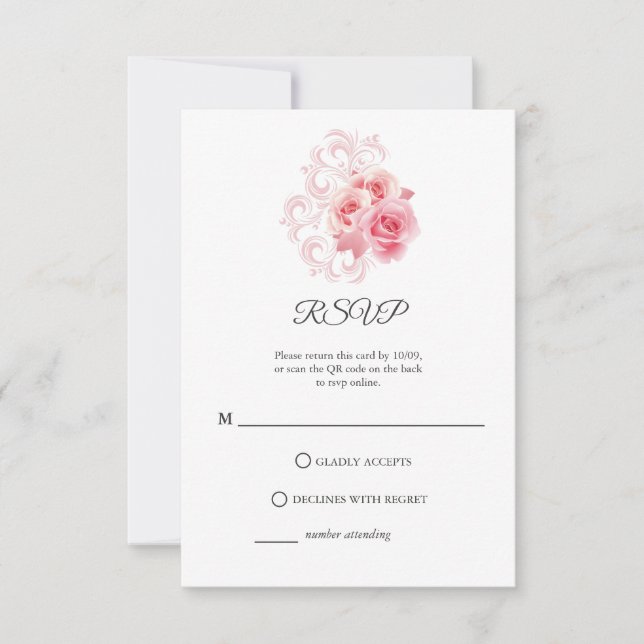 Modern, minimalistisk skript | OSA kort för  Rosa (Framsida)