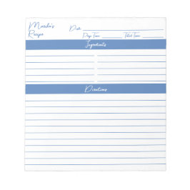 Modern minimalistisk skript, periwinkle Blue Recip Anteckningsblock