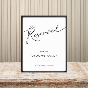 Modern Minimalistisk skript, reserverad Bröllop-si Poster