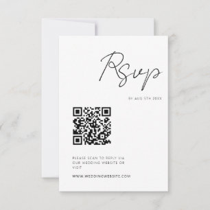 Modern minimalistisk skript RSVP QR-kod OSA Kort