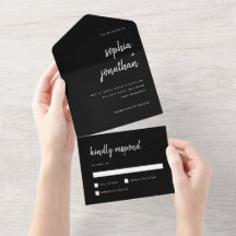 Modern, minimalistisk skript svart | BRÖLLOP