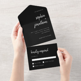 Modern, minimalistisk skript svart | BRÖLLOP