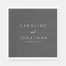 Modern minimalistisk skript, svart Personligt bröl Pappersservett