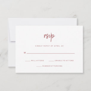Modern Minimalistisk skript Terra Rosa BRÖLLOP OSA Kort