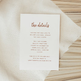 Modern minimalistisk skript Terracotta | Informati Tilläggskort