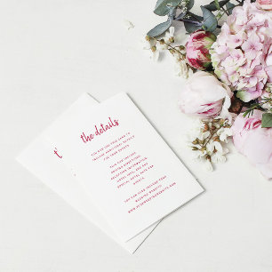 Modern, minimalistisk skript   Uppgifter om Bröllo Tilläggskort