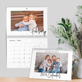 Modern Minimalistisk skriptfamilj Foton 2024 Kalender