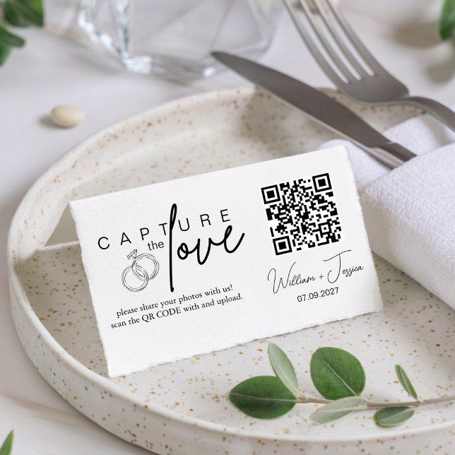 Modern Minimalistisk skripthämtning Kärlek QR-kode Kort (Skapare uppladdad)