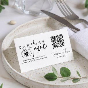 Modern Minimalistisk skripthämtning Kärlek QR-kode Kort