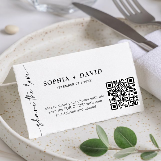 Modern Minimalistisk skripthämtning Kärlek QR-kode Kort (Skapare uppladdad)