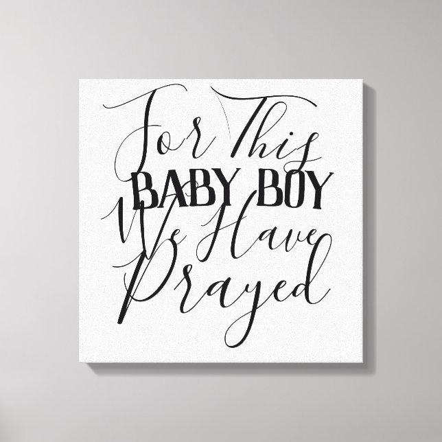 Modern, minimalistisk skriptkonst för Pojke Canvastryck (Framsida)