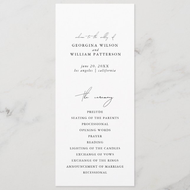 Modern, minimalistisk skriptmonogram - platt progr program (Framsida)