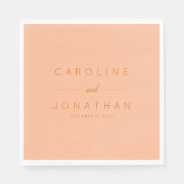 Modern minimalistisk skriptpersikor Personligt brö Pappersservett